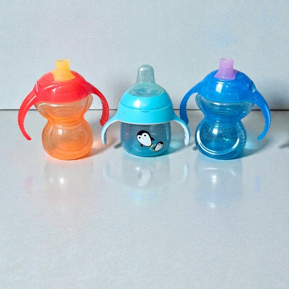 Munchkin Double Handle No Spill Toddler Trainer Sippy Cups Set of 3